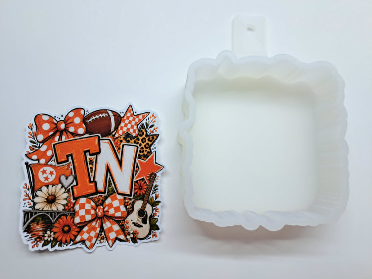 Tennessee Football Floral Collage Cardstock Silicone Mold, Aroma Bead Molds, Premium Cardstock Images