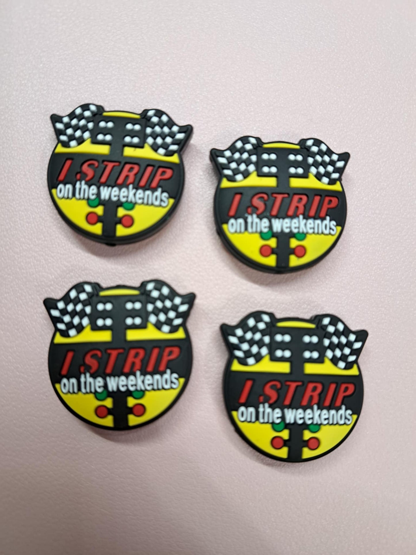 I Strip On The Weekends: Racing Flags Silicone Focal Bead