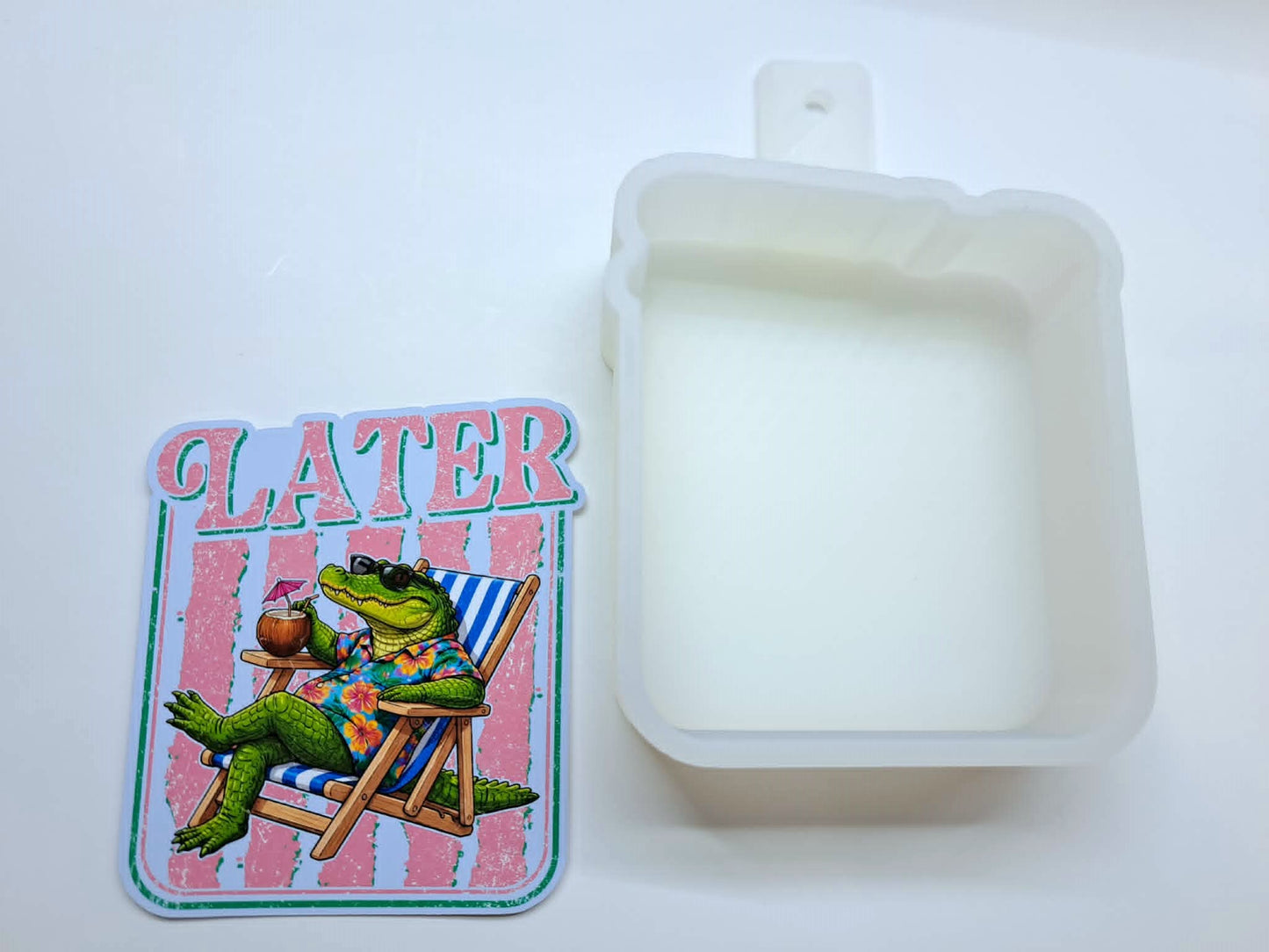 Later Alligator Beach Chair Summer Cardstock Silicone Mold, Aroma Bead Molds, Premium Cardstock Images