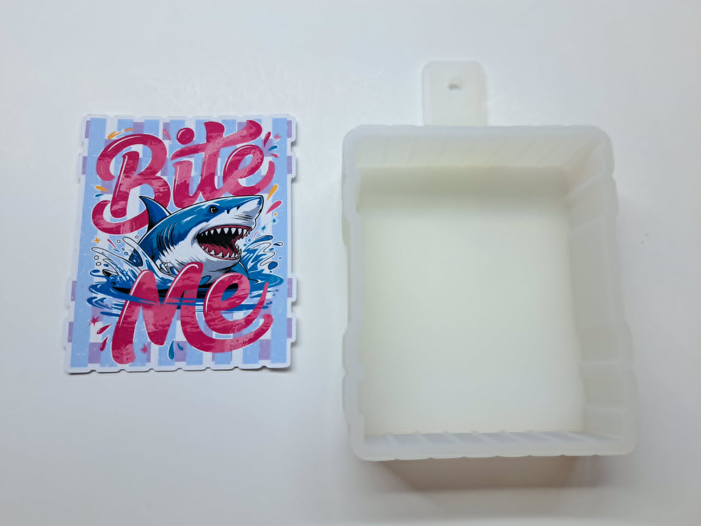 Bite Me Great White Shark Cardstock Silicone Mold, Aroma Bead Molds, Premium Cardstock Images
