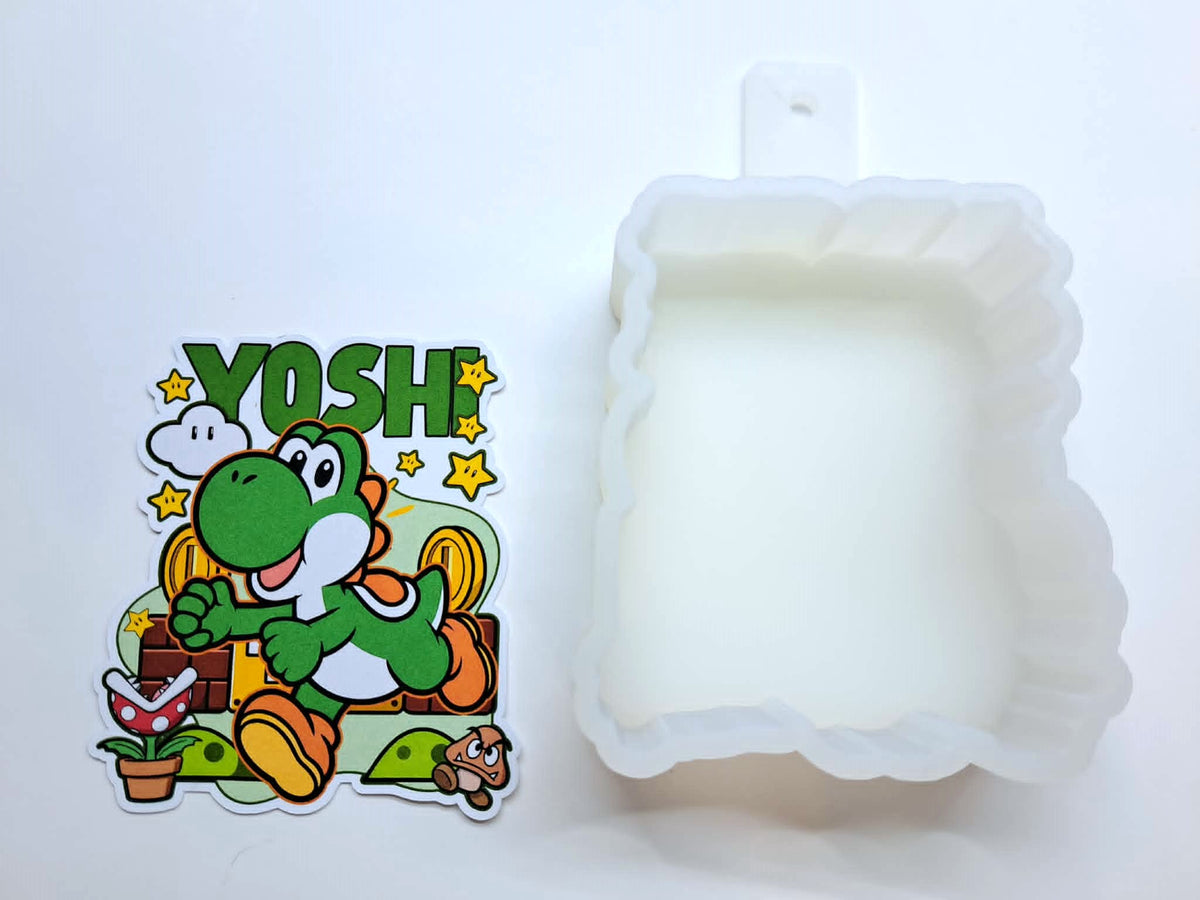 Yoshi Retro Gaming Cardstock Silicone Mold, Aroma Bead Molds, Premium Cardstock, Silicone Cardstock Freshies