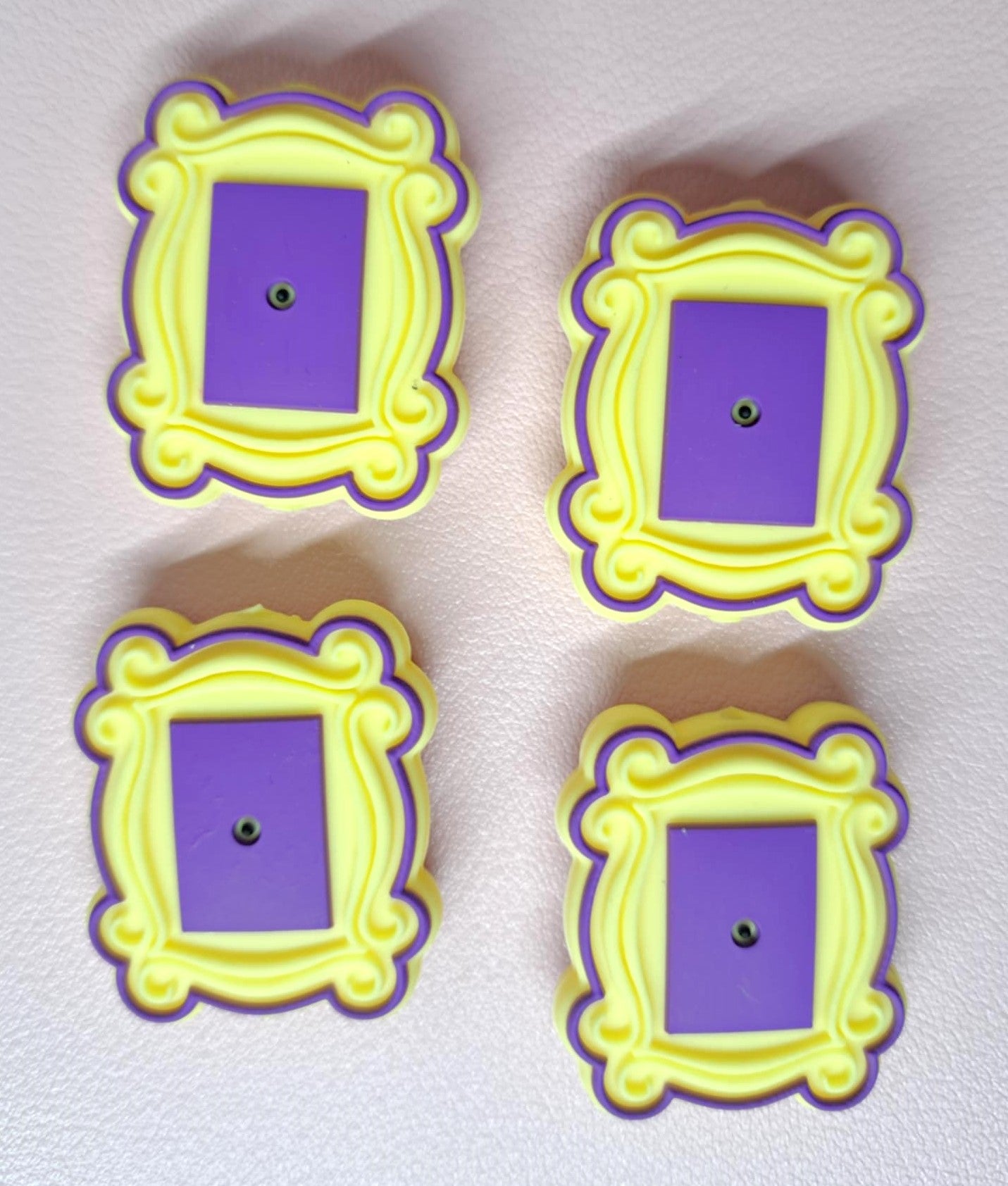Yellow and Purple Picture Frame Style 2: Friends TV Show Inspired Silicone Focal Bead
