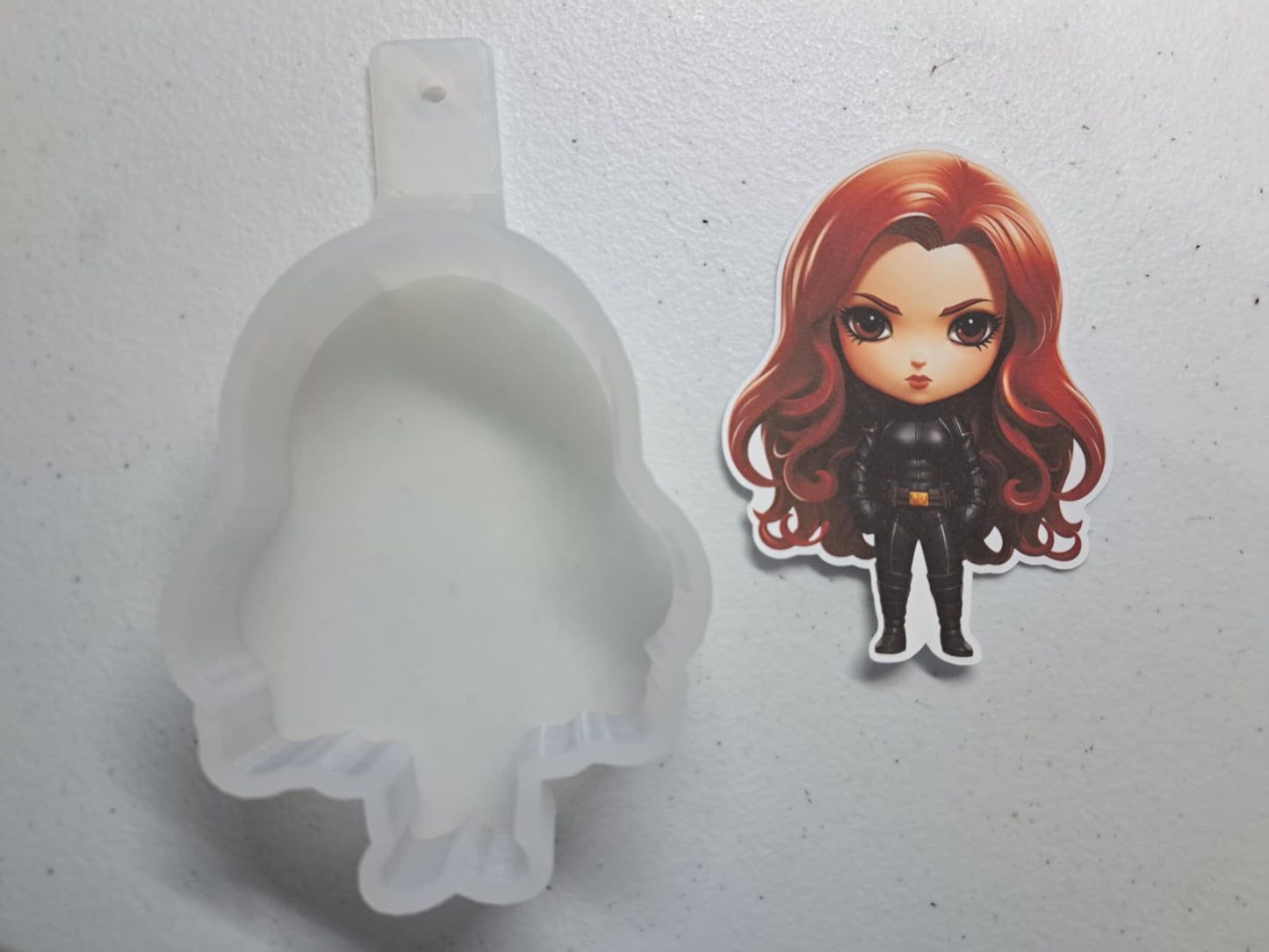 Black Widow: Movie Inspired Cardstock Silicone Mold, Aroma Bead Molds, Premium Cardstock Images