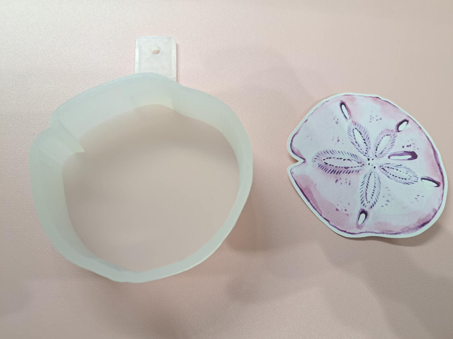 Sand Dollar Pastel Watercolor Cardstock Silicone Mold, Aroma Bead Molds, Premium Cardstock Images