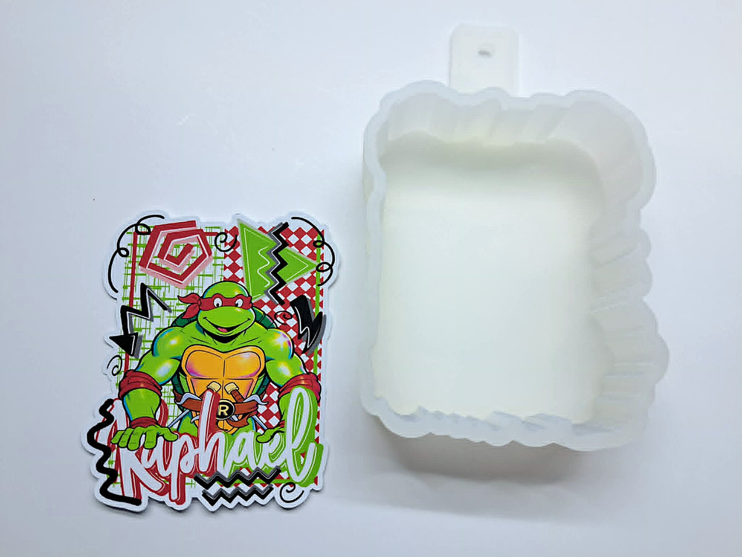 Retro Preppy TMNT Raphael Cardstock Silicone Mold, Aroma Bead Molds, Premium Cardstock Images