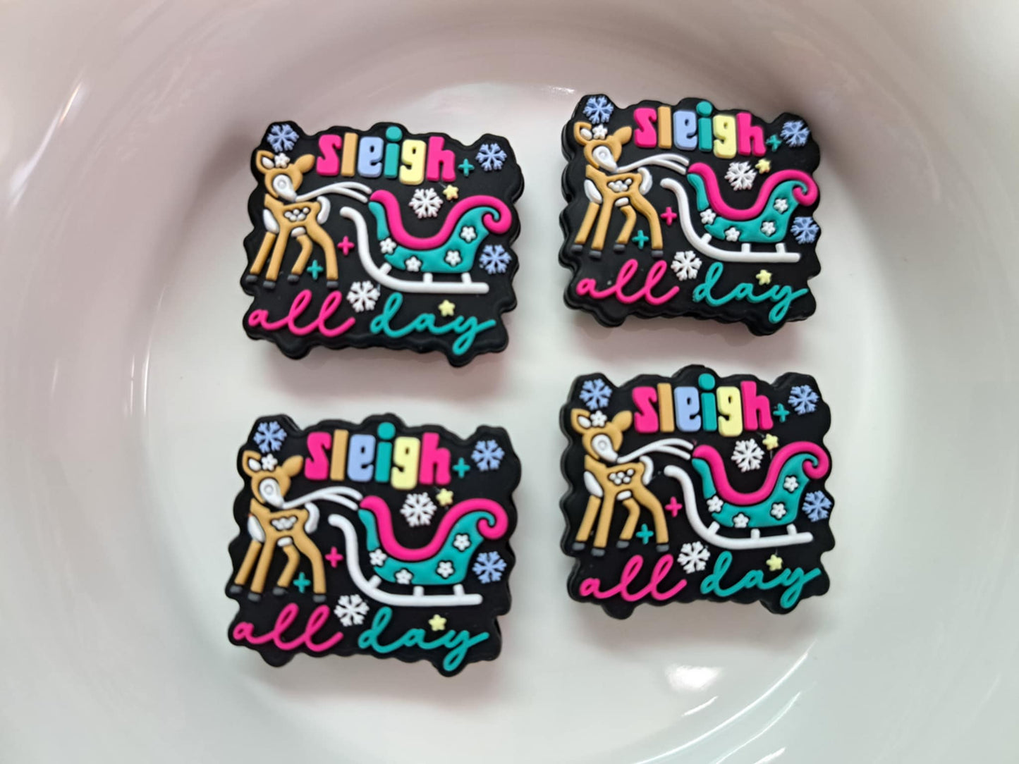 Sleigh all Day with Reindeer and Sleigh Silicone Focal Bead