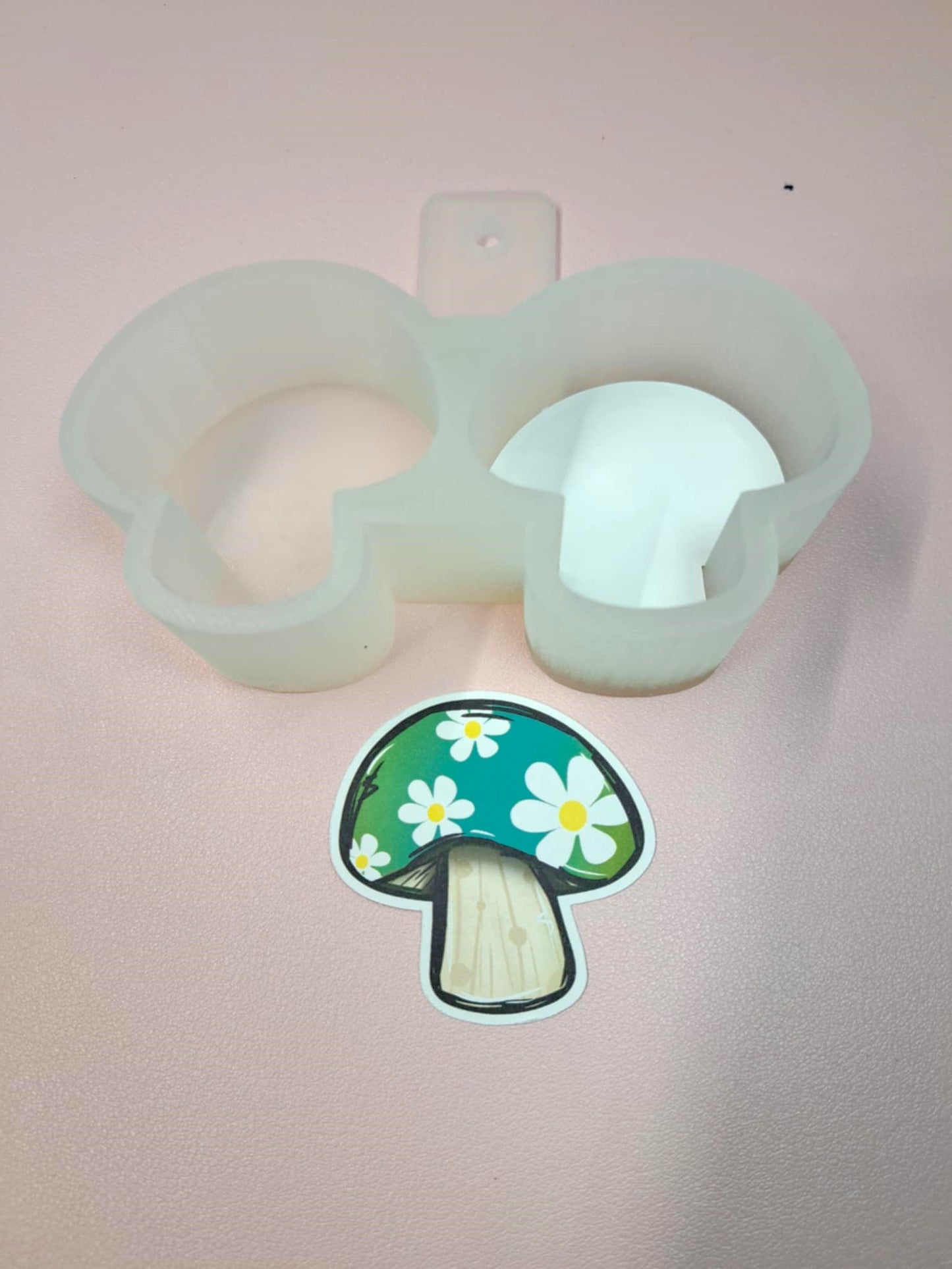 VENT CLIP: Chunky Mushroom Two Cavity Small Vent Clip Size Cardstock Silicone Mold, Aroma Bead Molds, Premium Cardstock Images