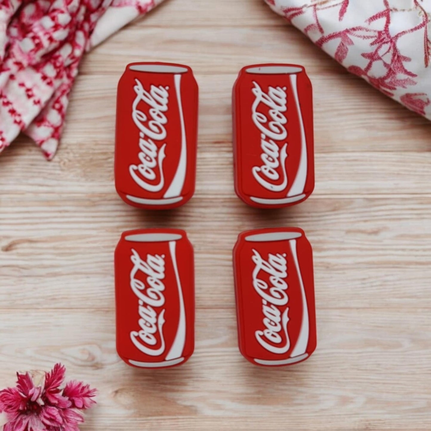 Coke Cola Soda Can Silicone Focal Bead
