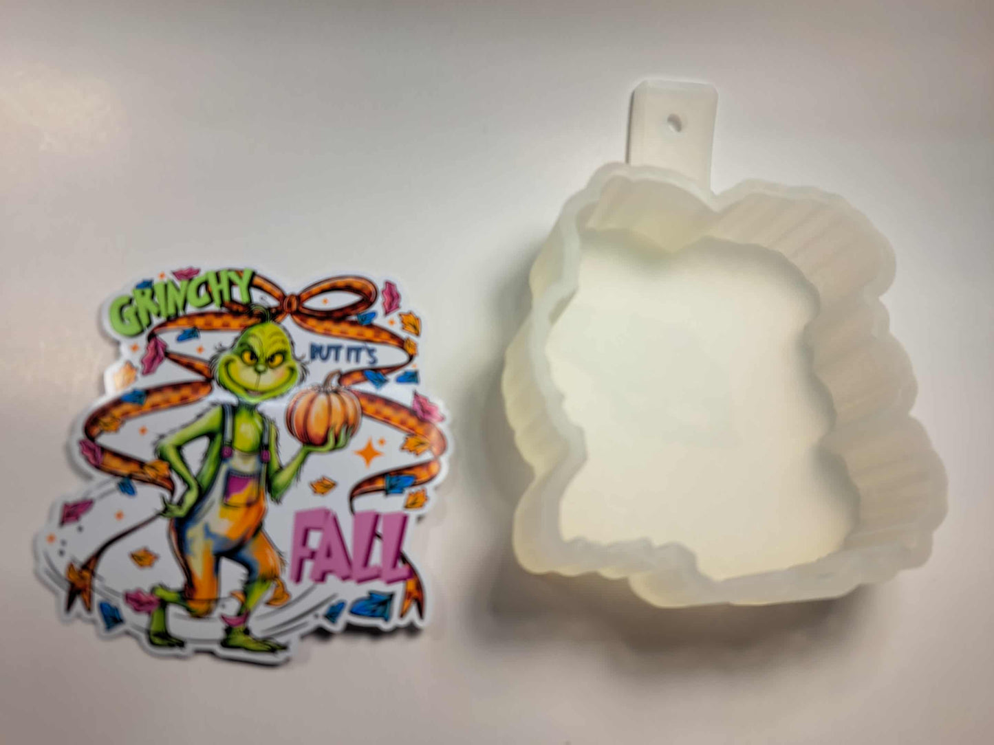 Grinchy But It's Fall Cardstock Silicone Mold, Aroma Bead Molds, Car Freshies, Premium Cardstock Images