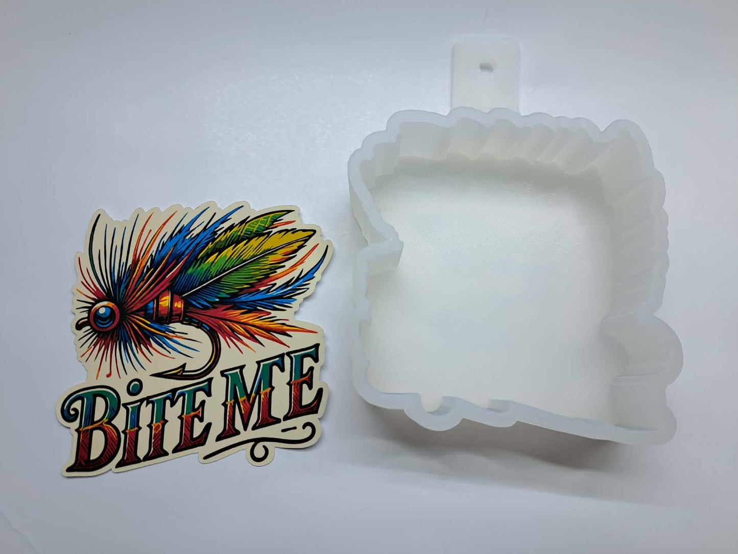 Bite Me Fishing Lure Cardstock Silicone Mold, Aroma Bead Molds, Premium Cardstock Images
