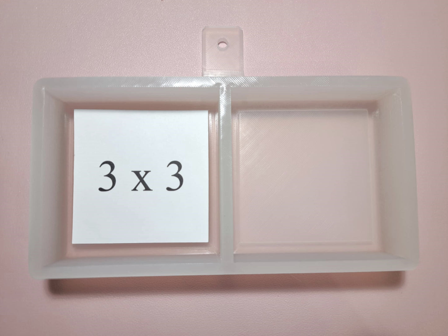 3 Inch Square Dual Cavity Mold With .25 inch Curved Edge around Image Cardstock Silicone Mold, Aroma Bead Molds