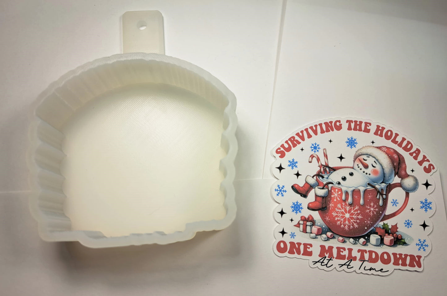 Surviving The Holidays One Meltdown At A Time Cardstock Silicone Mold, Aroma Bead Molds, Premium Cardstock Images, Car Freshie Molds
