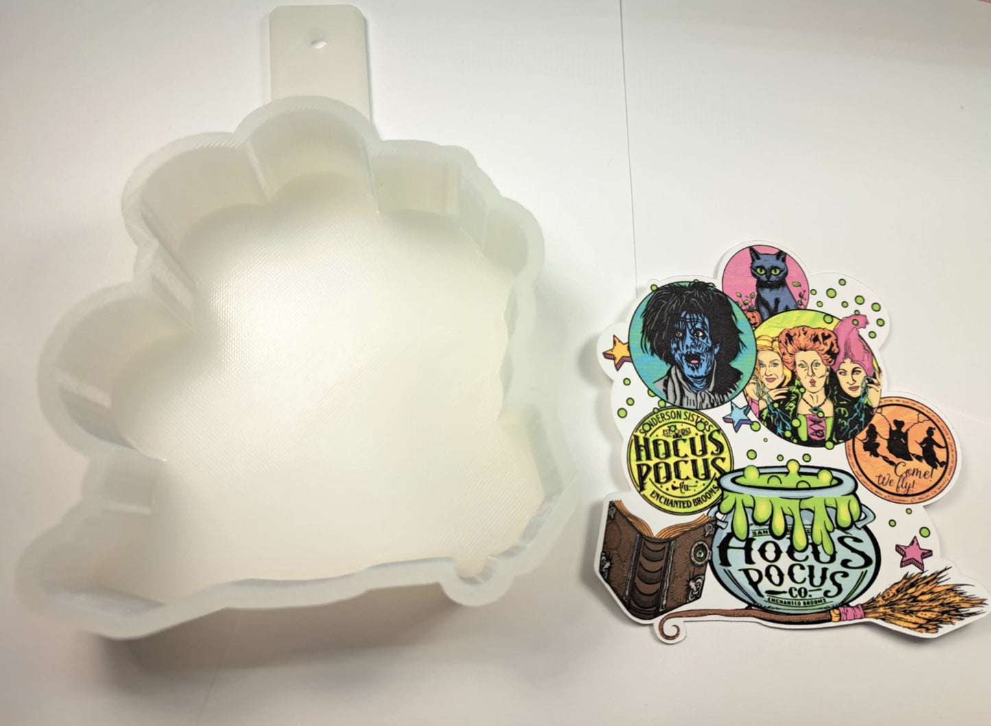 Hocus Pocus Sisters Collage: Cauldron & Bubbles - Movie Inspired Cardstock Silicone Mold, Aroma Bead Molds, Premium Cardstock Images