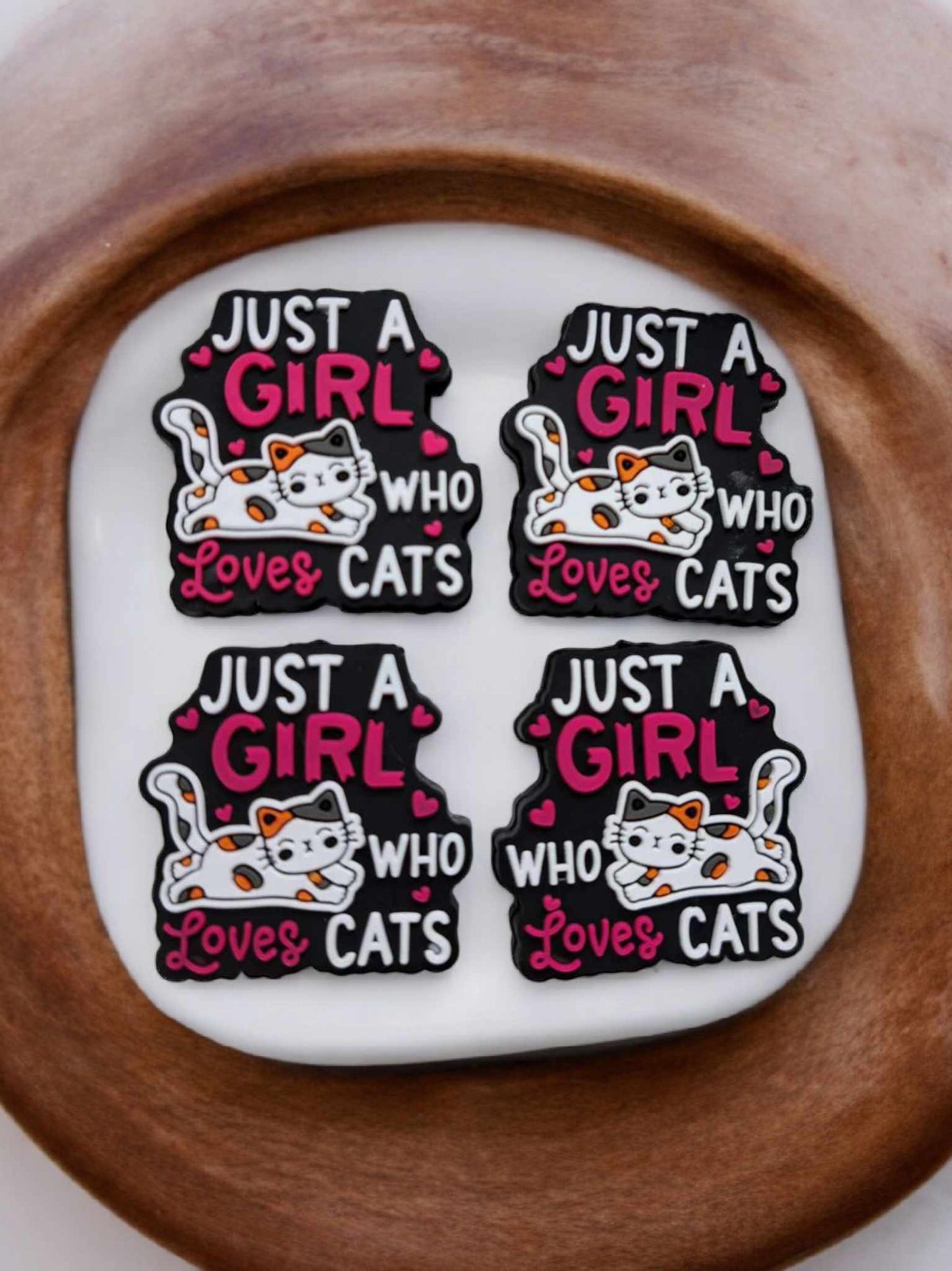 Just a Girl who Loves Cats Silicone Focal Bead - 1294