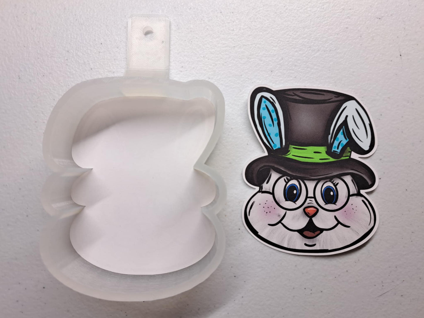 Top Hat Rabbit with Glasses Cardstock Silicone Mold, Aroma Bead Molds, Premium Cardstock Images