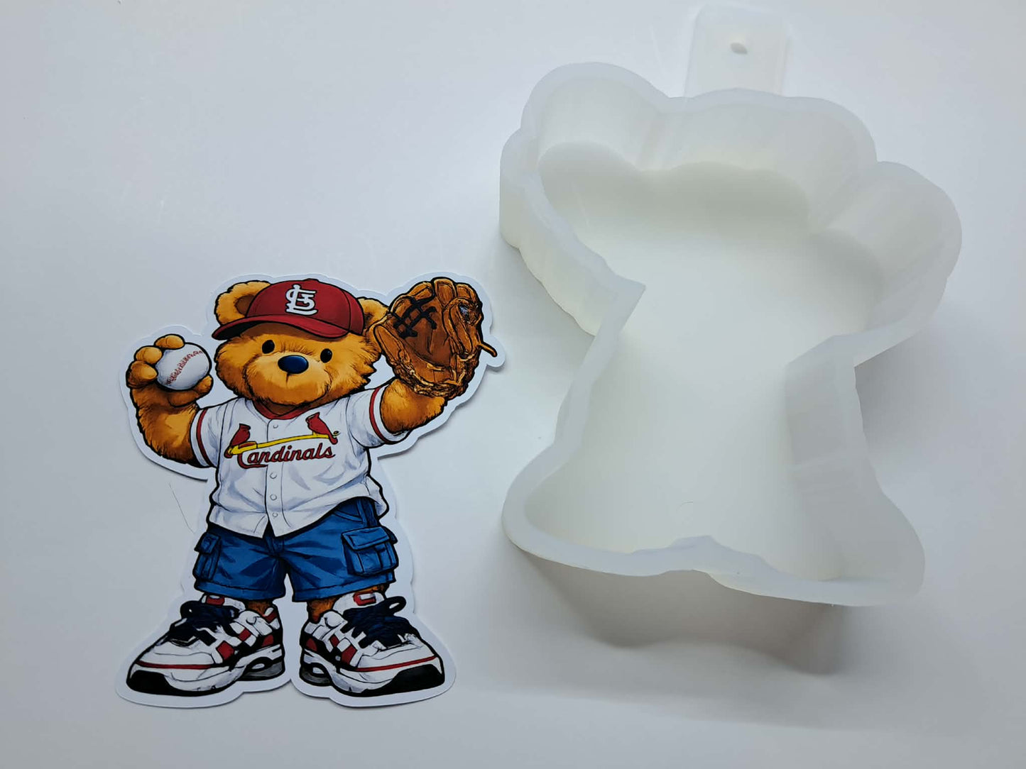 MLB Baseball Teddy Bear Cardstock Silicone Mold, Aroma Bead Molds, Car Freshies, Premium Cardstock Images
