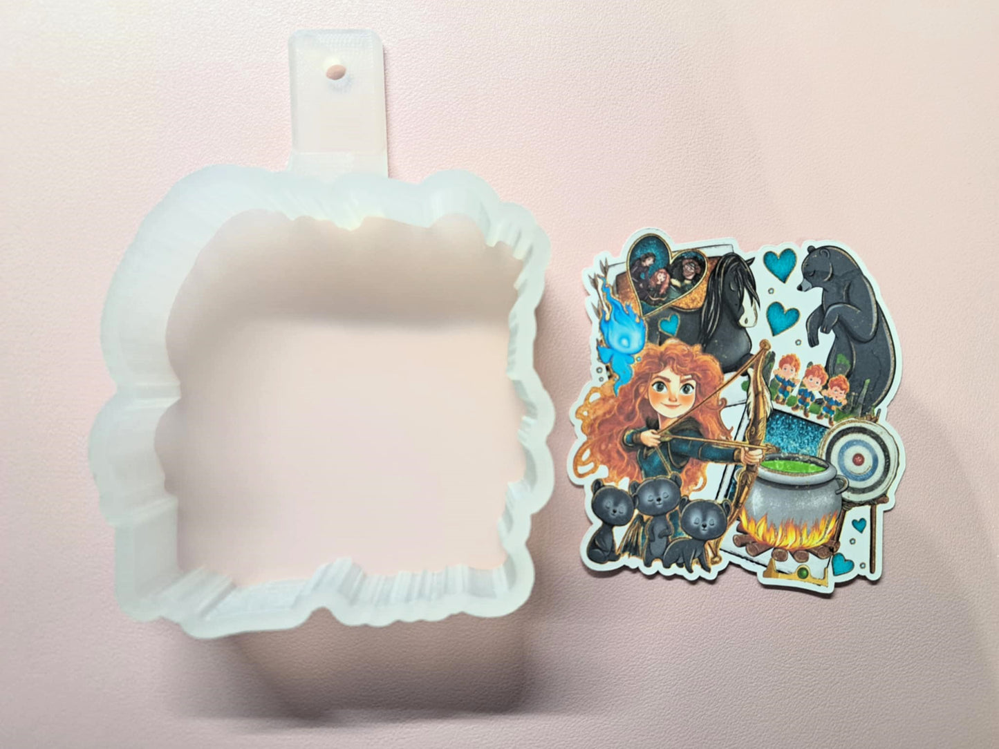 Brave Collage: Merida, Wisps, Ring of Stones, Elinor Bear Cardstock Silicone Mold, Aroma Bead Molds, Premium Cardstock Images