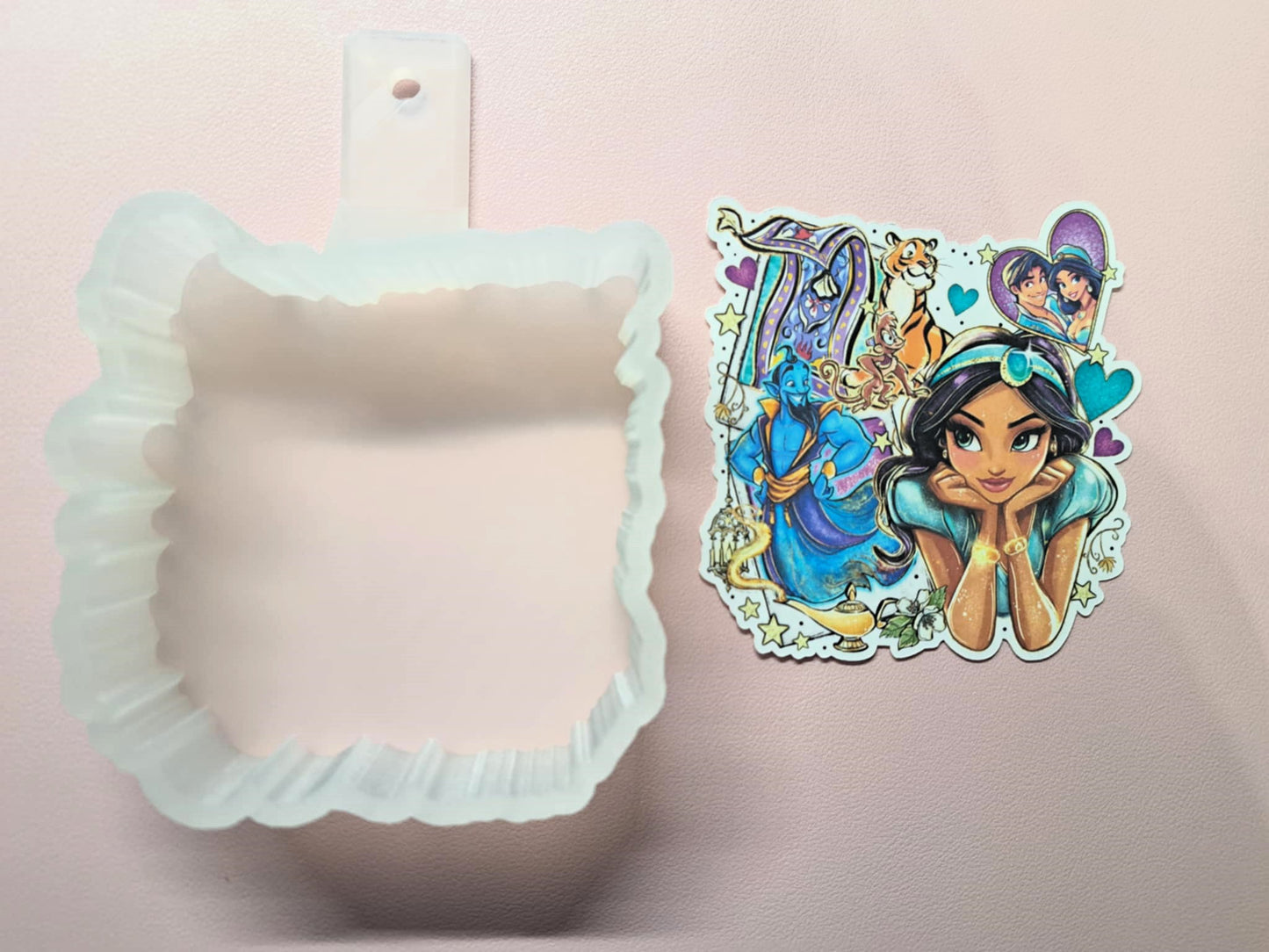 Aladdin Collage: Jasmine, Sultan of Agrabah, Rajah, Jafar Cardstock Silicone Mold, Aroma Bead Molds, Premium Cardstock Images