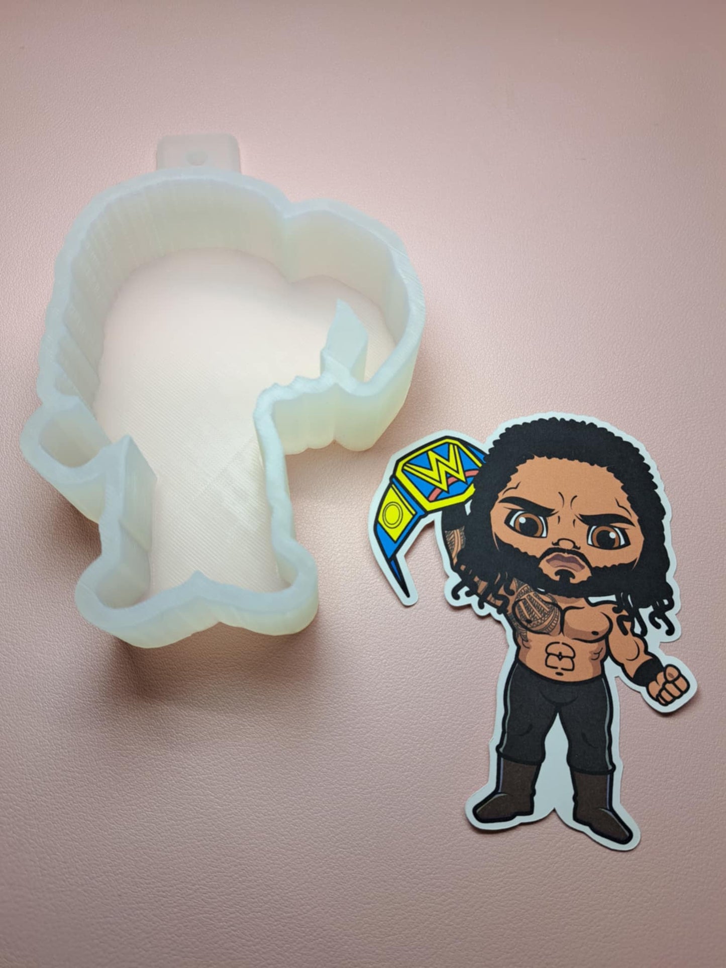 Wrestling Chibi: Roman Reigns Cardstock Silicone Mold, Aroma Bead Molds, Premium Cardstock Images