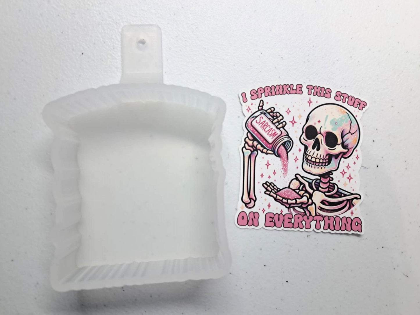 Sarcasm Sprinkles Skellie Cardstock Silicone Mold, Aroma Bead Molds, Premium Cardstock Images