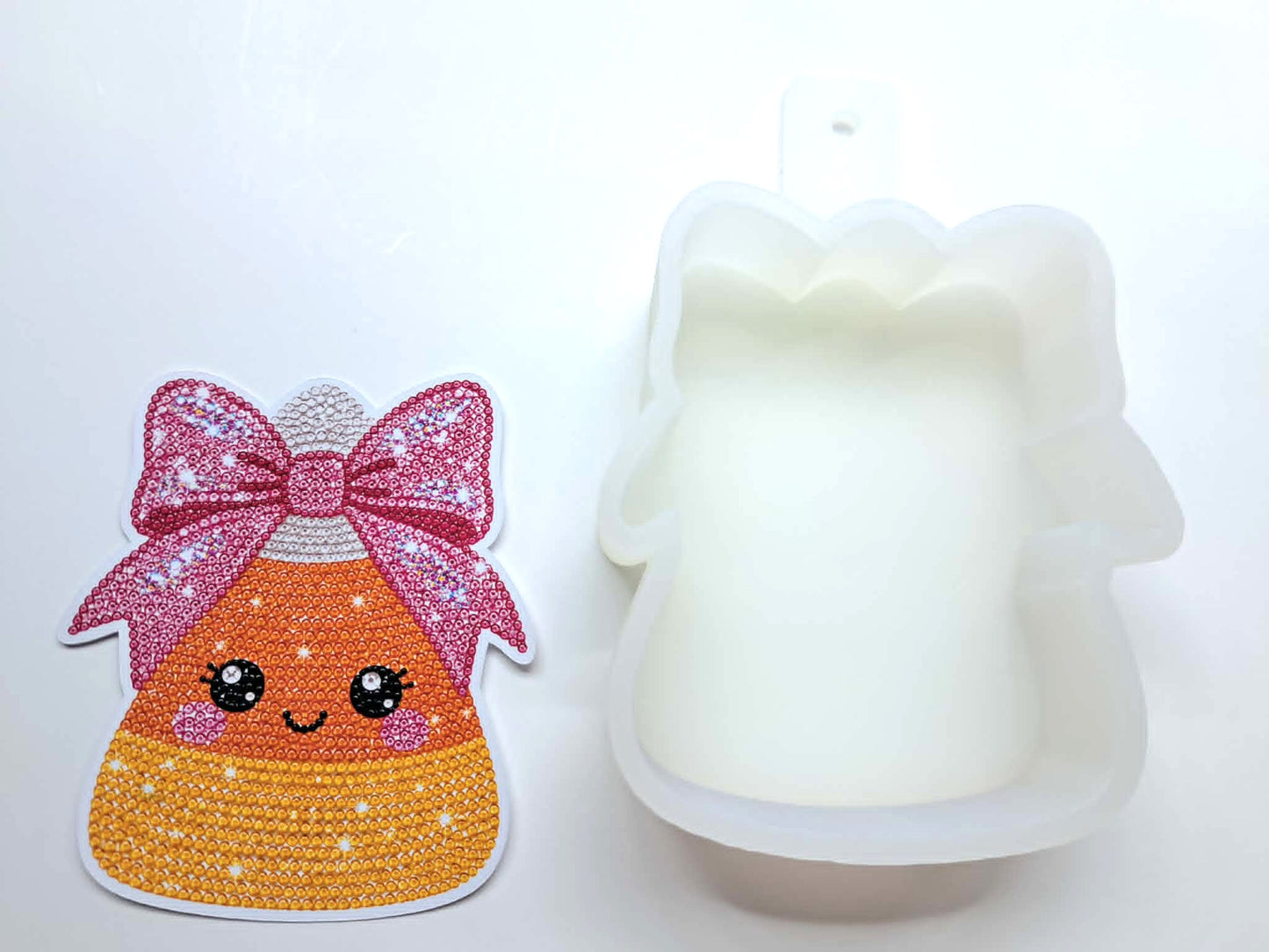 Girly Rhinestone Candy Corn Cardstock Silicone Mold, Aroma Bead Molds, Premium Cardstock Images
