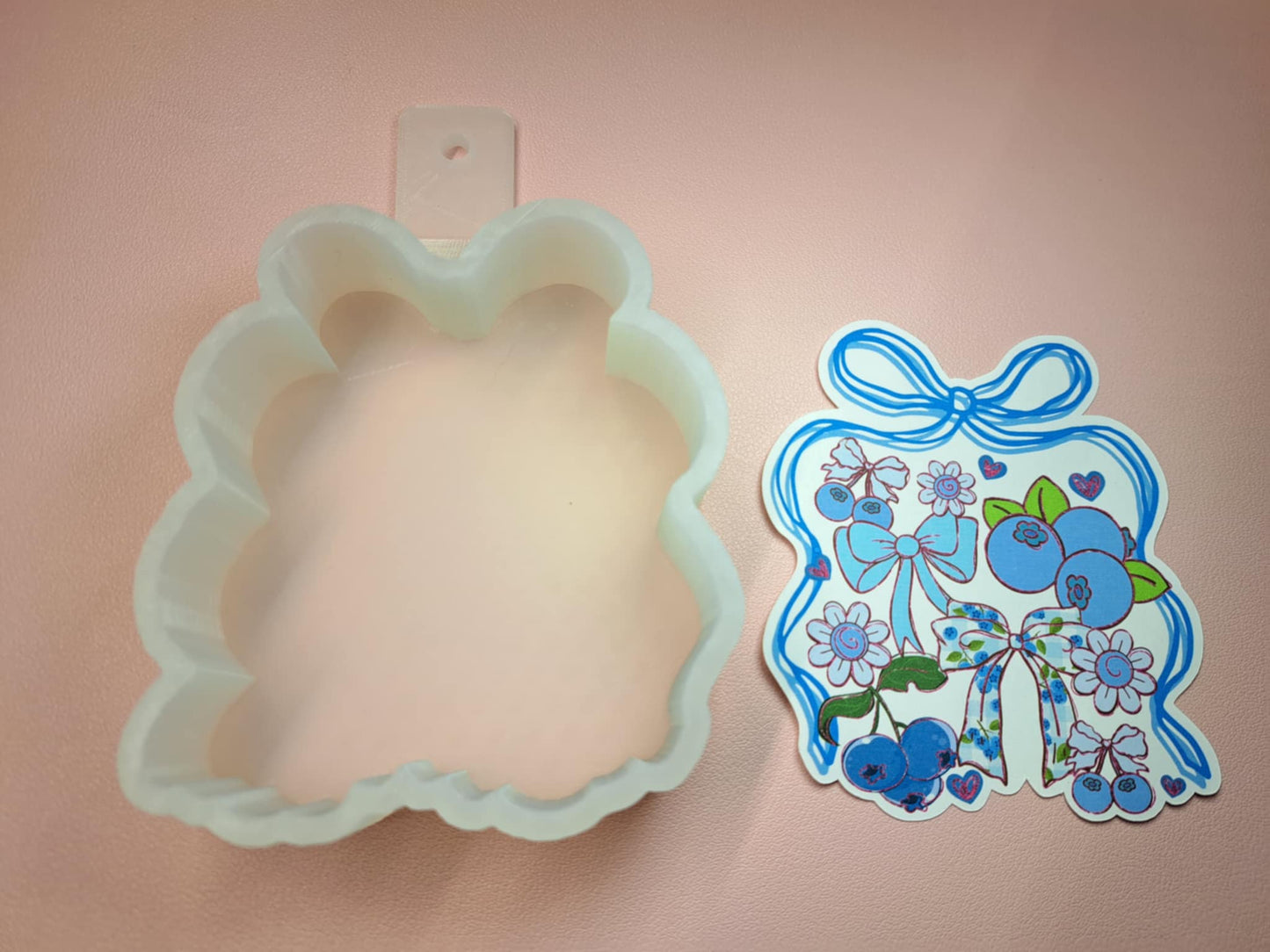 Blueberry and Coquette Bows Cardstock Silicone Mold, Aroma Bead Molds, Premium Cardstock Images