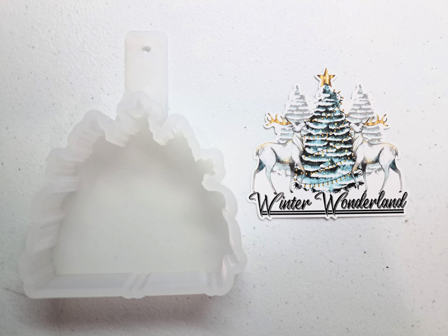 Winter Wonderland Christmas Tree & Reindeer Cardstock Silicone Mold, Aroma Bead Molds, Premium Cardstock Images