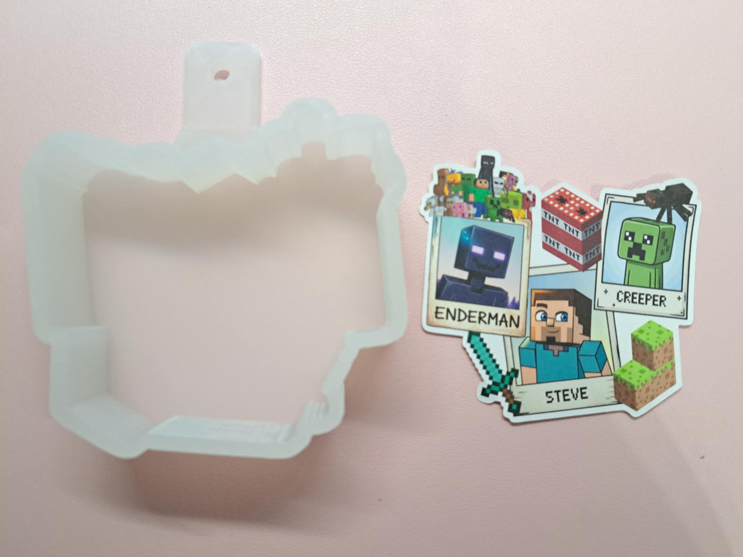 Minecraft Polaroids Cardstock Silicone Mold, Aroma Bead Molds, Premium Cardstock Images