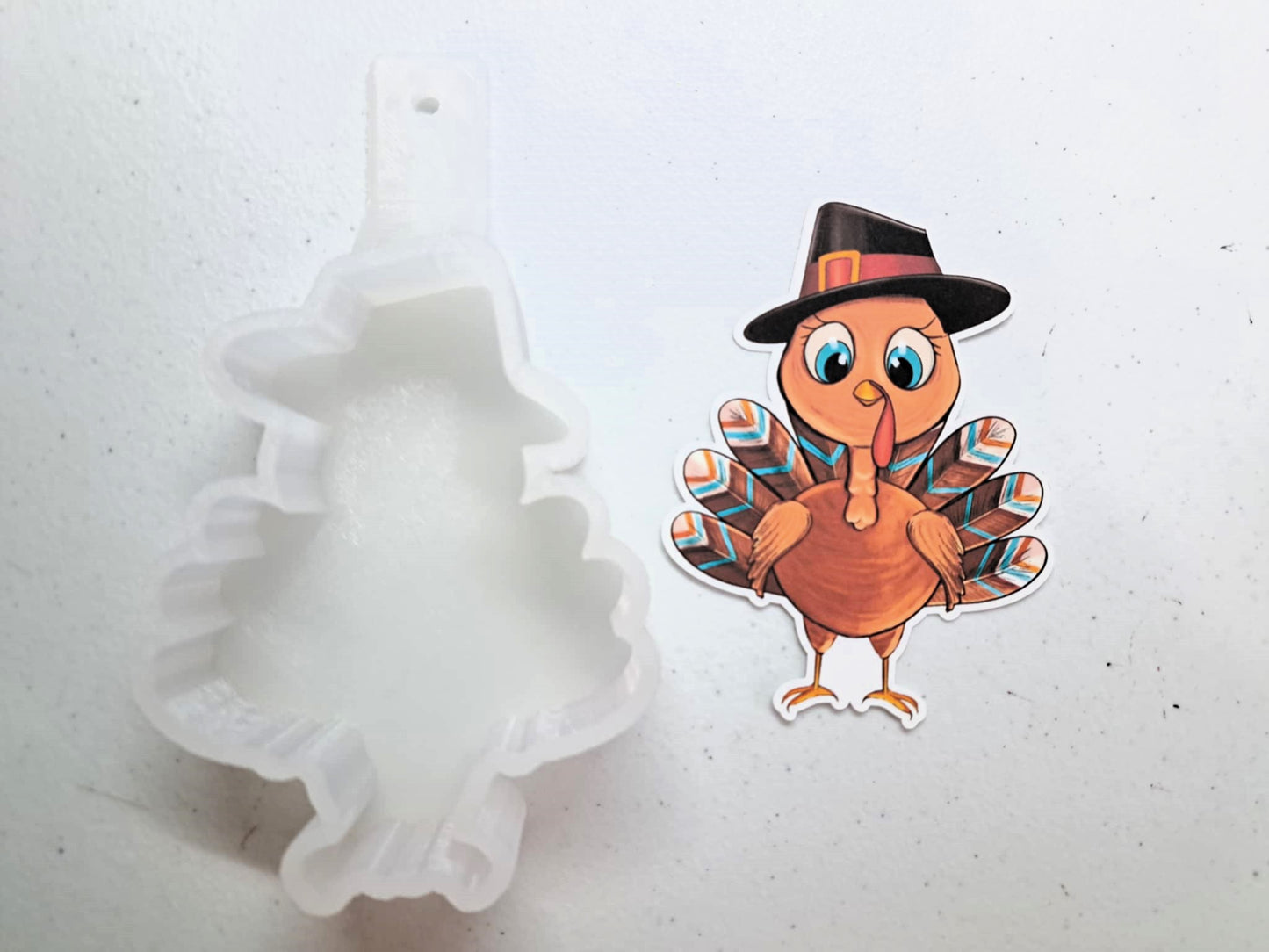 Thanksgiving Turkey with Hat Cardstock Silicone Mold, Aroma Bead Molds, Premium Cardstock Images