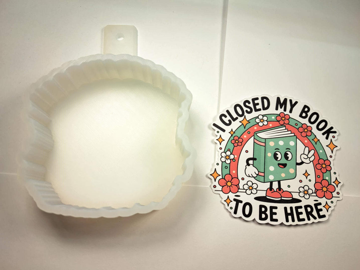 I Closed My Book To Be Here Cardstock Silicone Mold, Aroma Bead Molds, Premium Cardstock Images