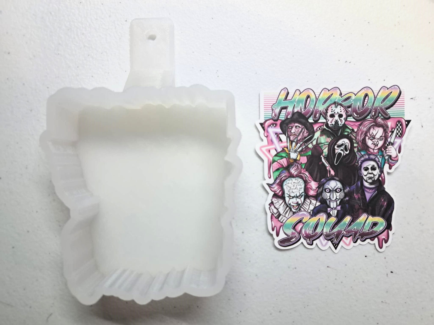 Horror Squad Retro Cardstock Silicone Mold, Aroma Bead Molds, Car Freshies, Premium Cardstock Images