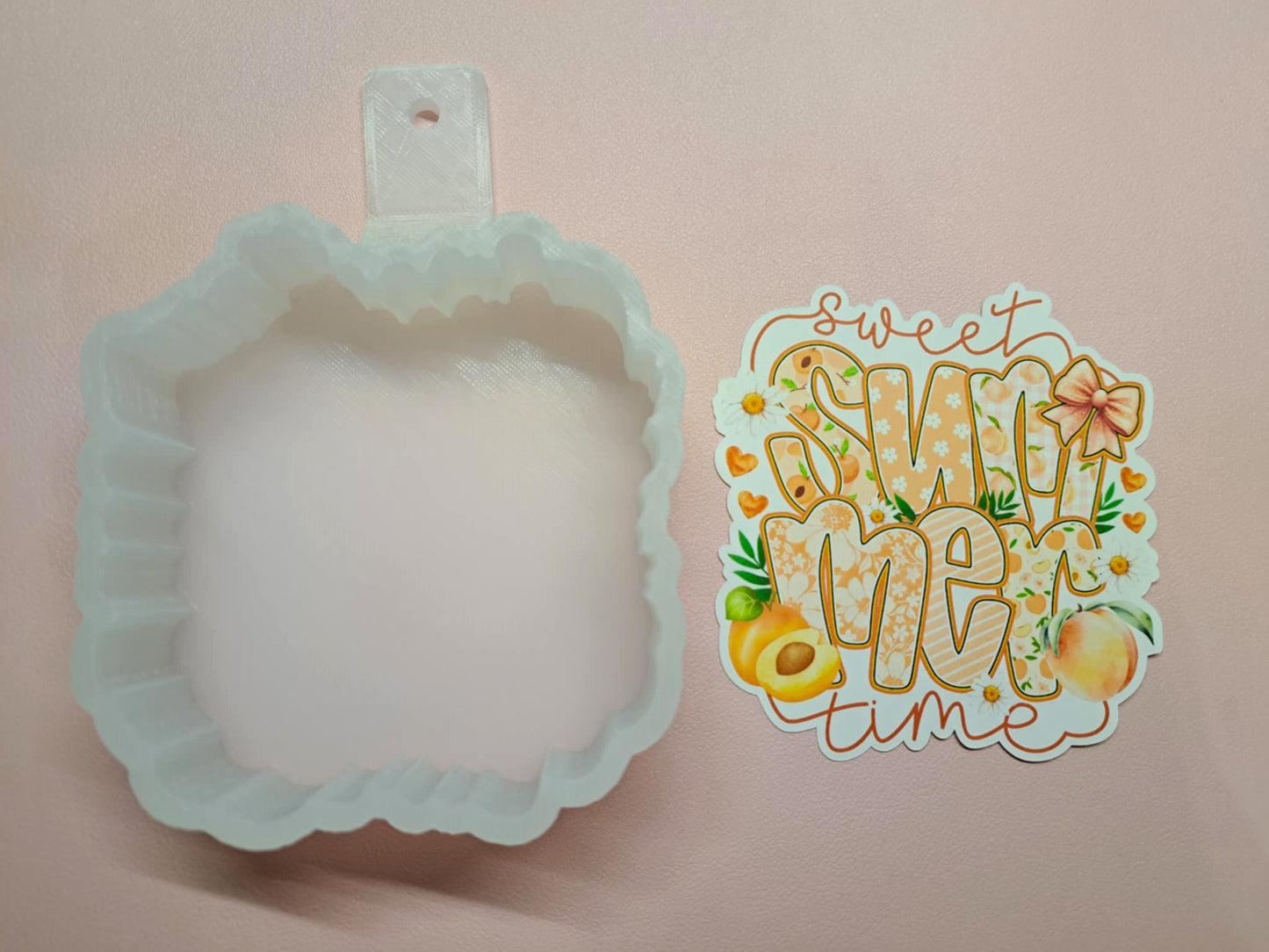 Sweet Summertime Peach Cardstock Silicone Mold, Aroma Bead Molds, Premium Cardstock Images