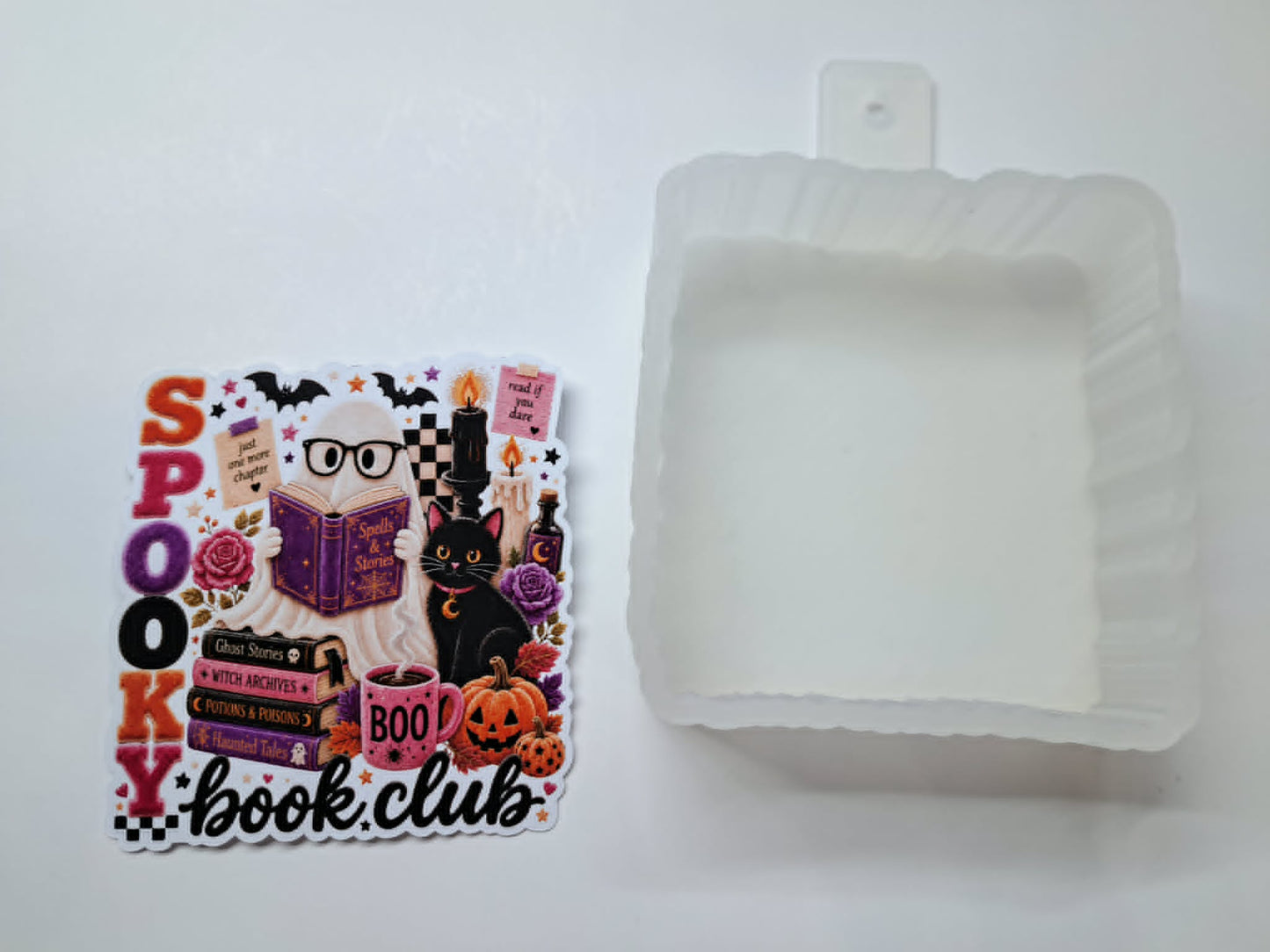 Spooky Book Club Cardstock Silicone Mold, Aroma Bead Molds, Premium Cardstock Images