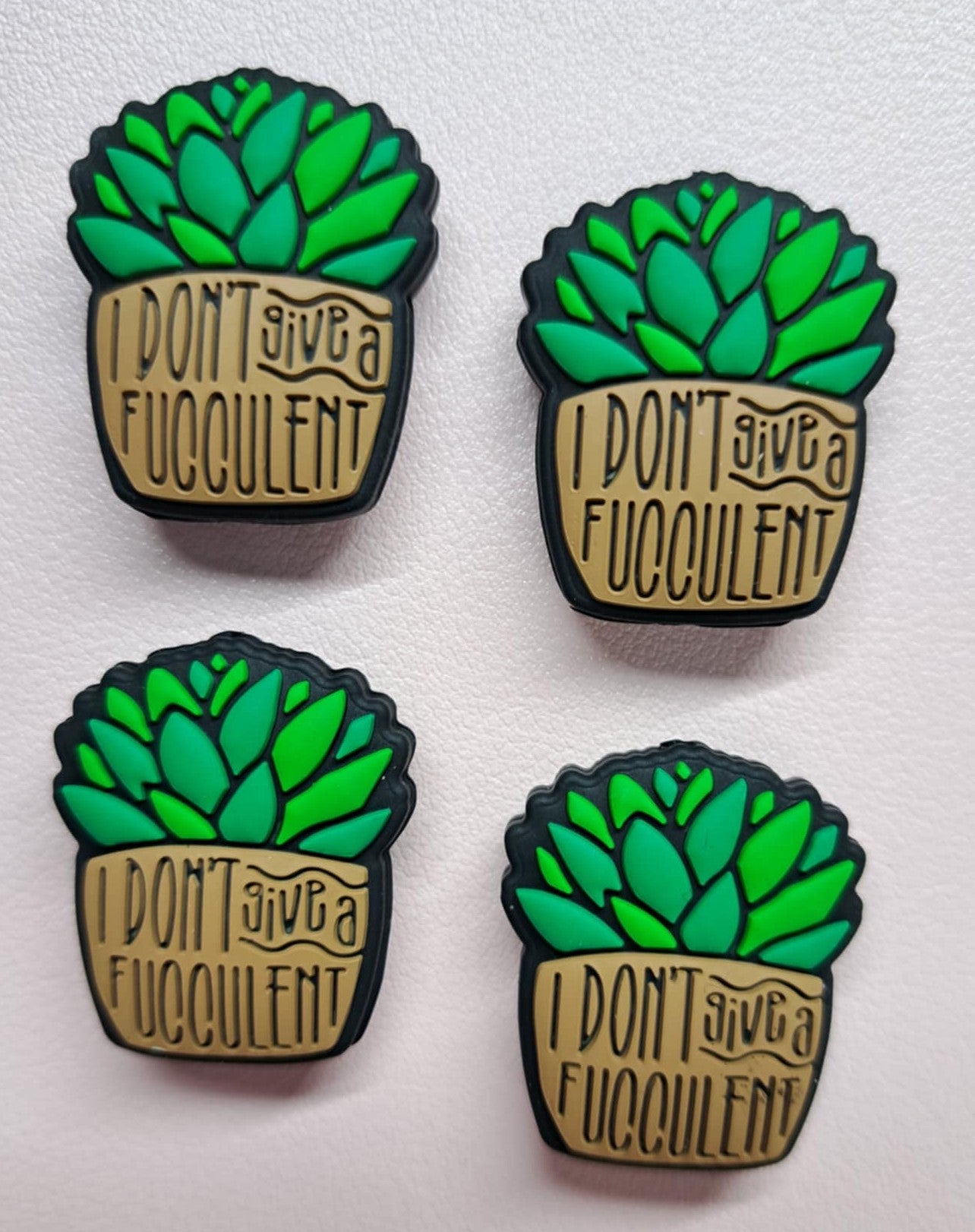 I Don't Give A Fucculent Silicone Focal Bead