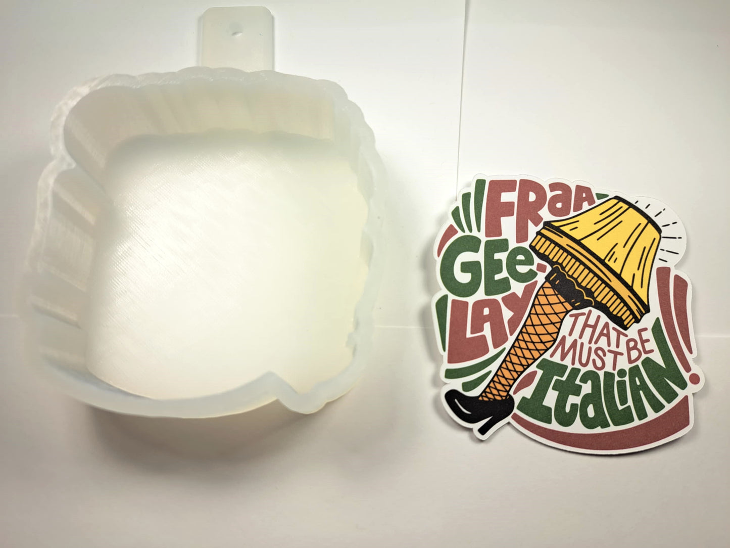 A Christmas Story Fra-Gee-Lay That Must Be Italian! - Movie Inspired Cardstock Silicone Mold, Aroma Bead Molds,Car Freshener Mold,Premium Cardstock Images, Car Freshie