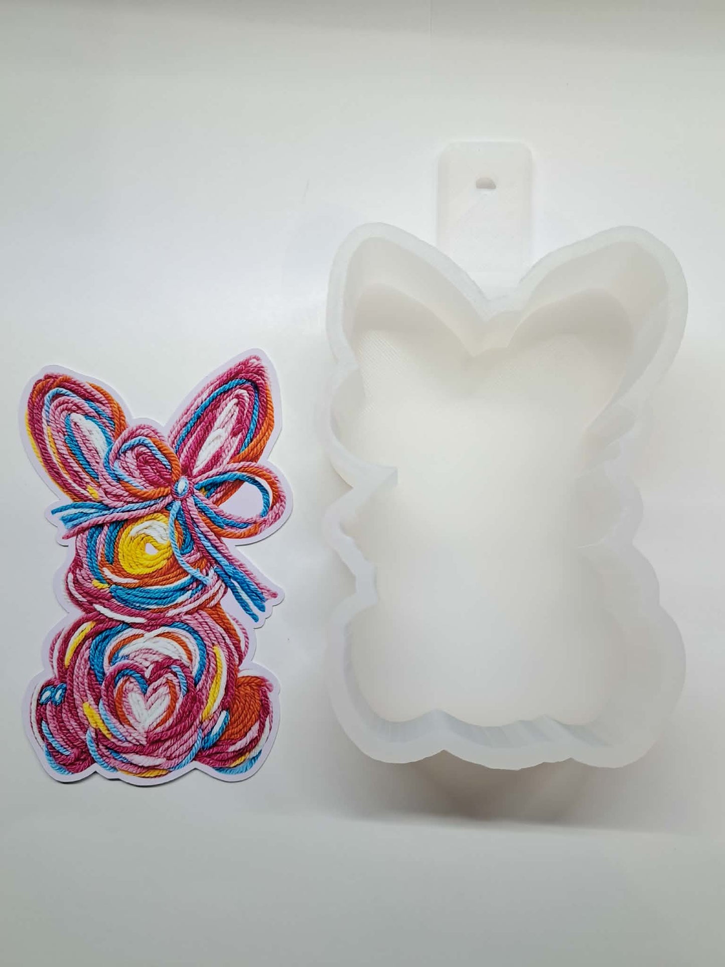 Colorful Yarn Bunny Cardstock Silicone Mold, Aroma Bead Molds, Premium Cardstock Images