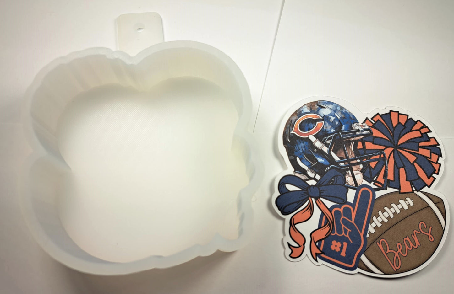 NFL Coquette Bow Collage Cardstock Silicone Mold, Aroma Bead Molds, Car Freshies, Premium Cardstock Images