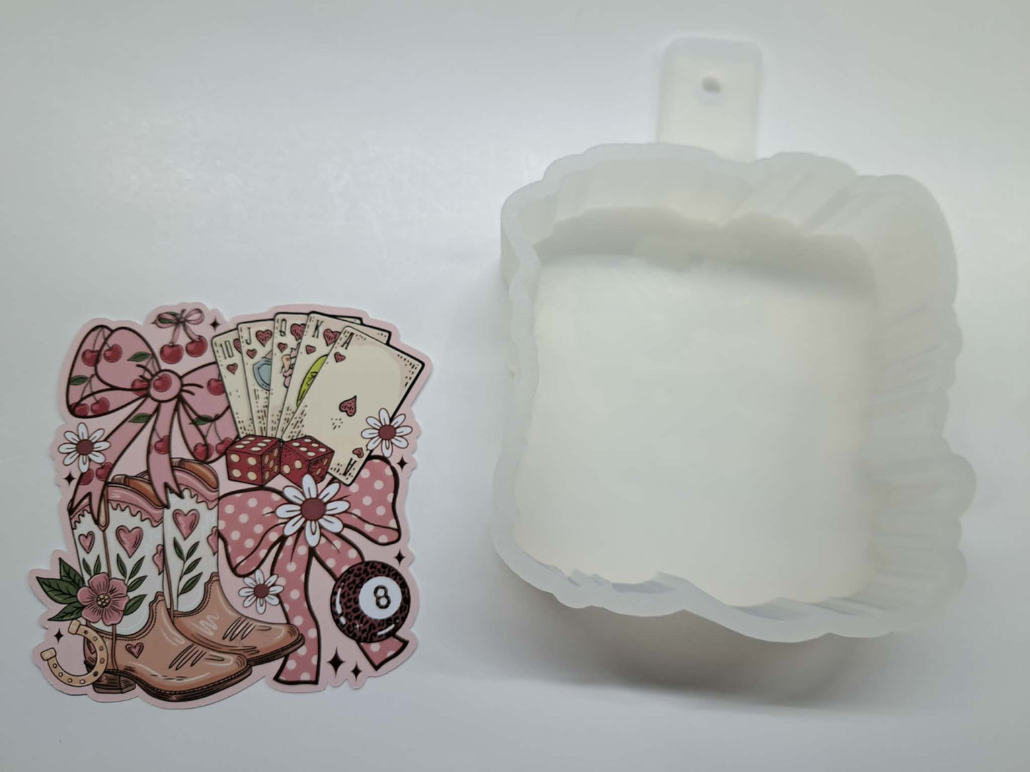 Retro Western Valentine Cardstock Silicone Mold, Aroma Bead Molds, Car Freshies, Premium Cardstock Images