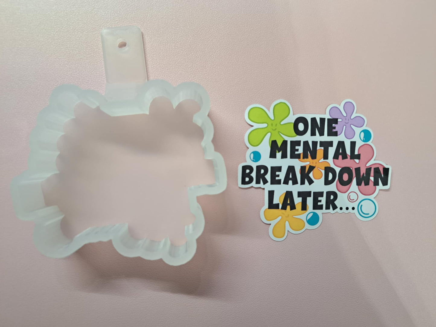 One Mental Break Down Later Cardstock Silicone Mold, Aroma Bead Molds, Car Freshies, Premium Cardstock Images