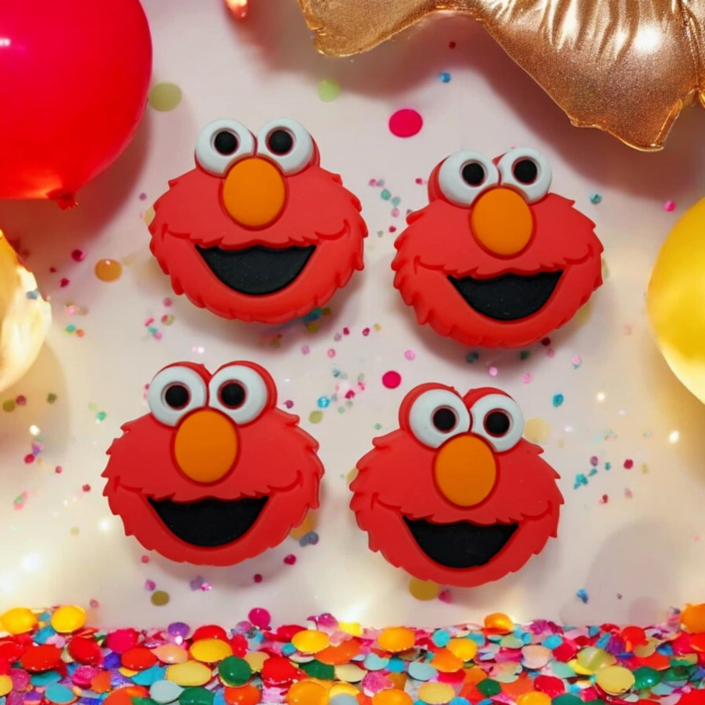 Elmo Face: Sesame Street Muppet Silicone Focal Bead