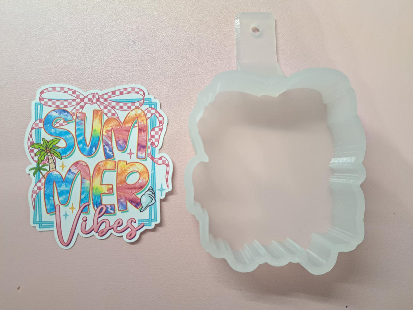 Summer Vibes Coquette Bow Cardstock Silicone Mold, Aroma Bead Molds, Premium Cardstock Images