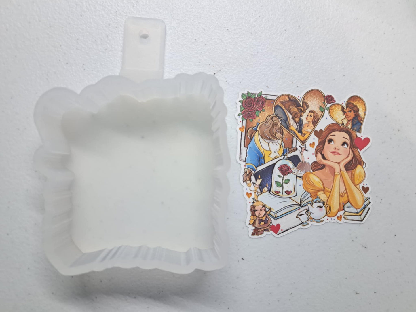 Beauty and The Beast Collage Cardstock Silicone Mold, Aroma Bead Molds, Premium Cardstock Images