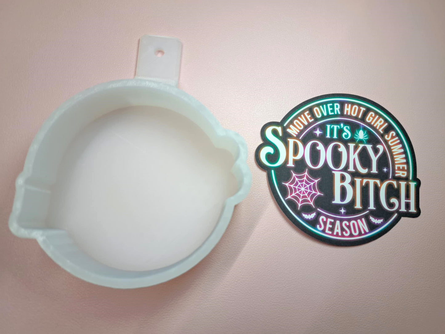 Spooky Bitch Season Cardstock Silicone Mold, Aroma Bead Molds, Premium Cardstock Images