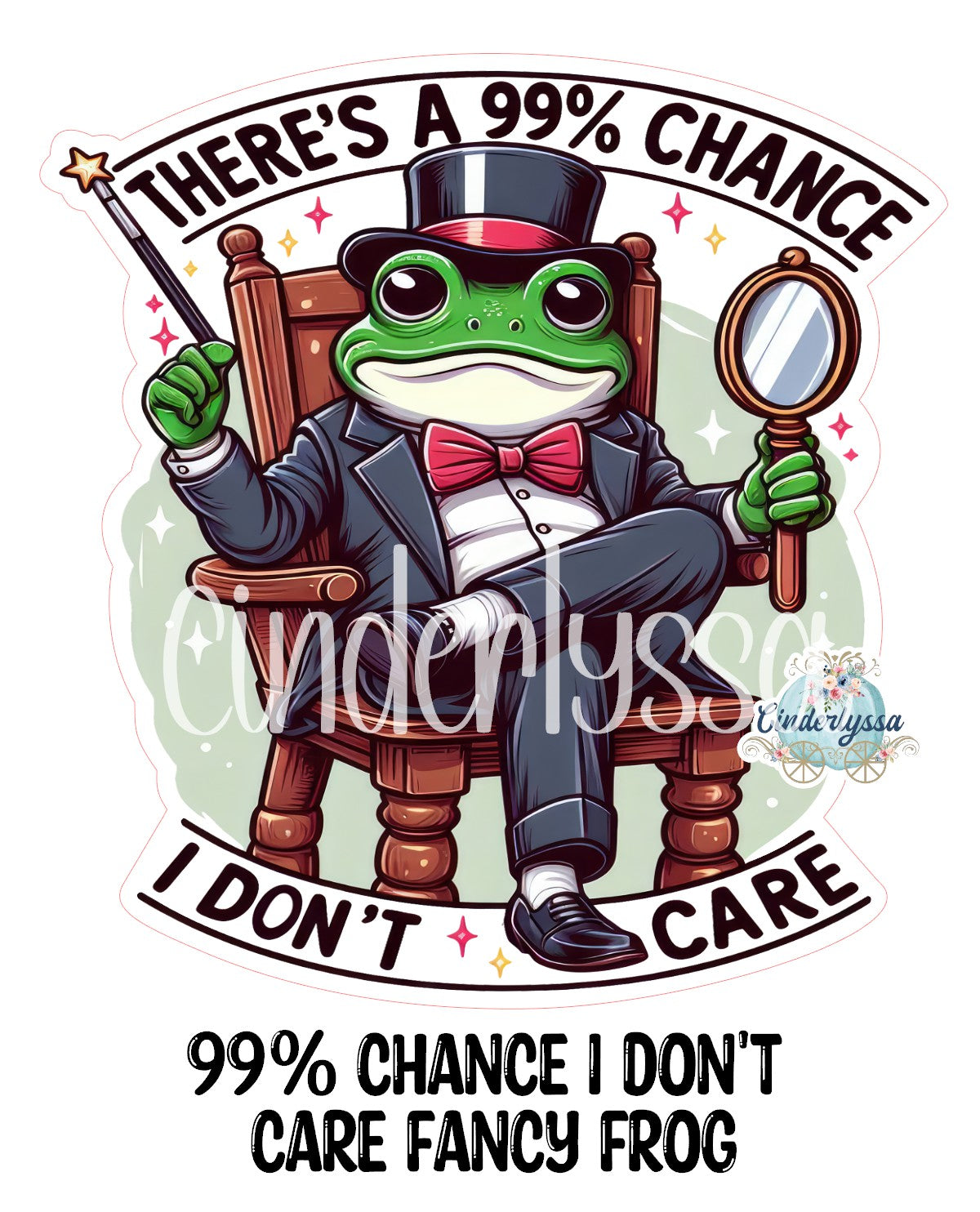 99% Chance I Don't Care Fancy Frog Cardstock Silicone Mold, Aroma Bead Molds, Car Freshies, Premium Cardstock Images