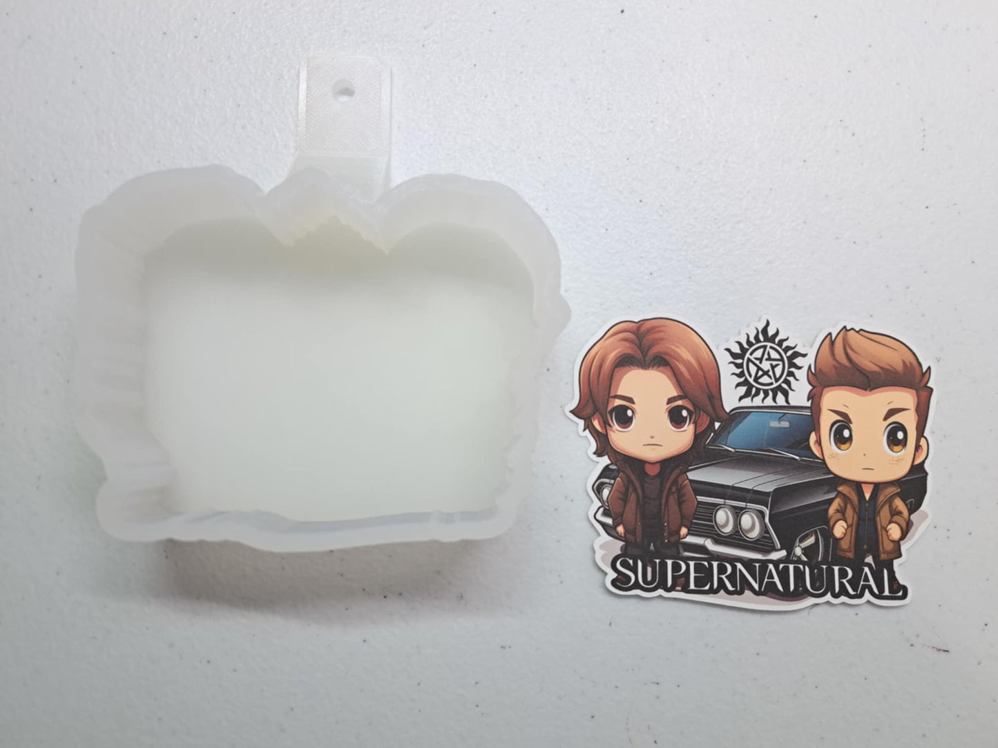 Supernatural Winchesters Chibi: TV Show Inspired Cardstock Silicone Mold, Aroma Bead Molds, Car Freshies, Premium Cardstock Images