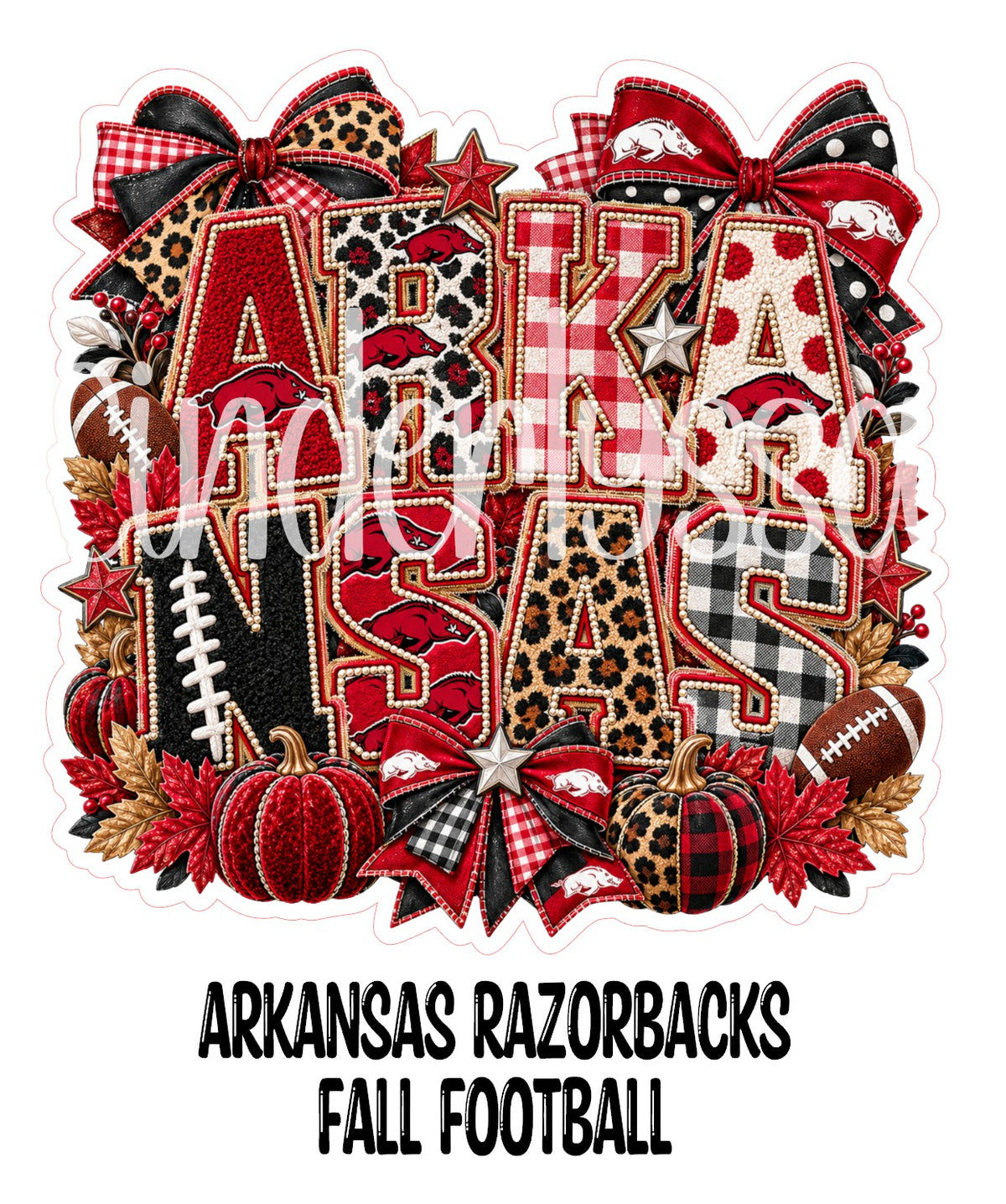 Arkansas Razorbacks Fall Football Cardstock Silicone Mold, Aroma Bead Molds, Premium Cardstock Images