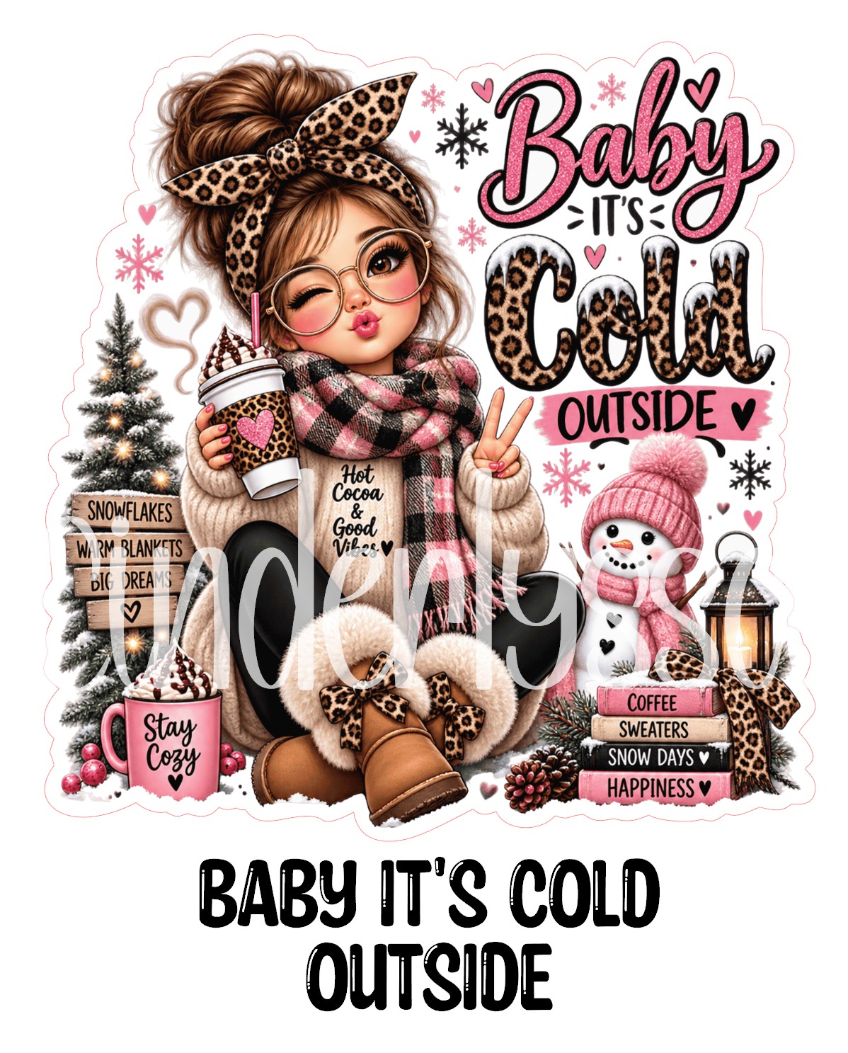 Baby It's Cold Outside Cardstock Silicone Mold, Aroma Bead Molds, Premium Cardstock Images, Car Freshies