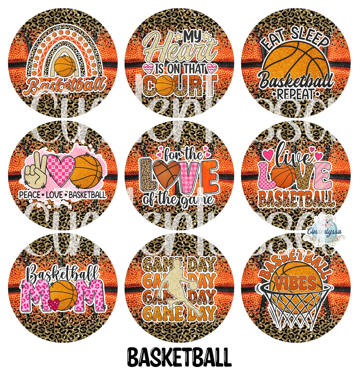 2.5 inch Round Basketball Cardstock Only for freshies: Aroma Bead Molds, Premium Cardstock Images-NO MOLD