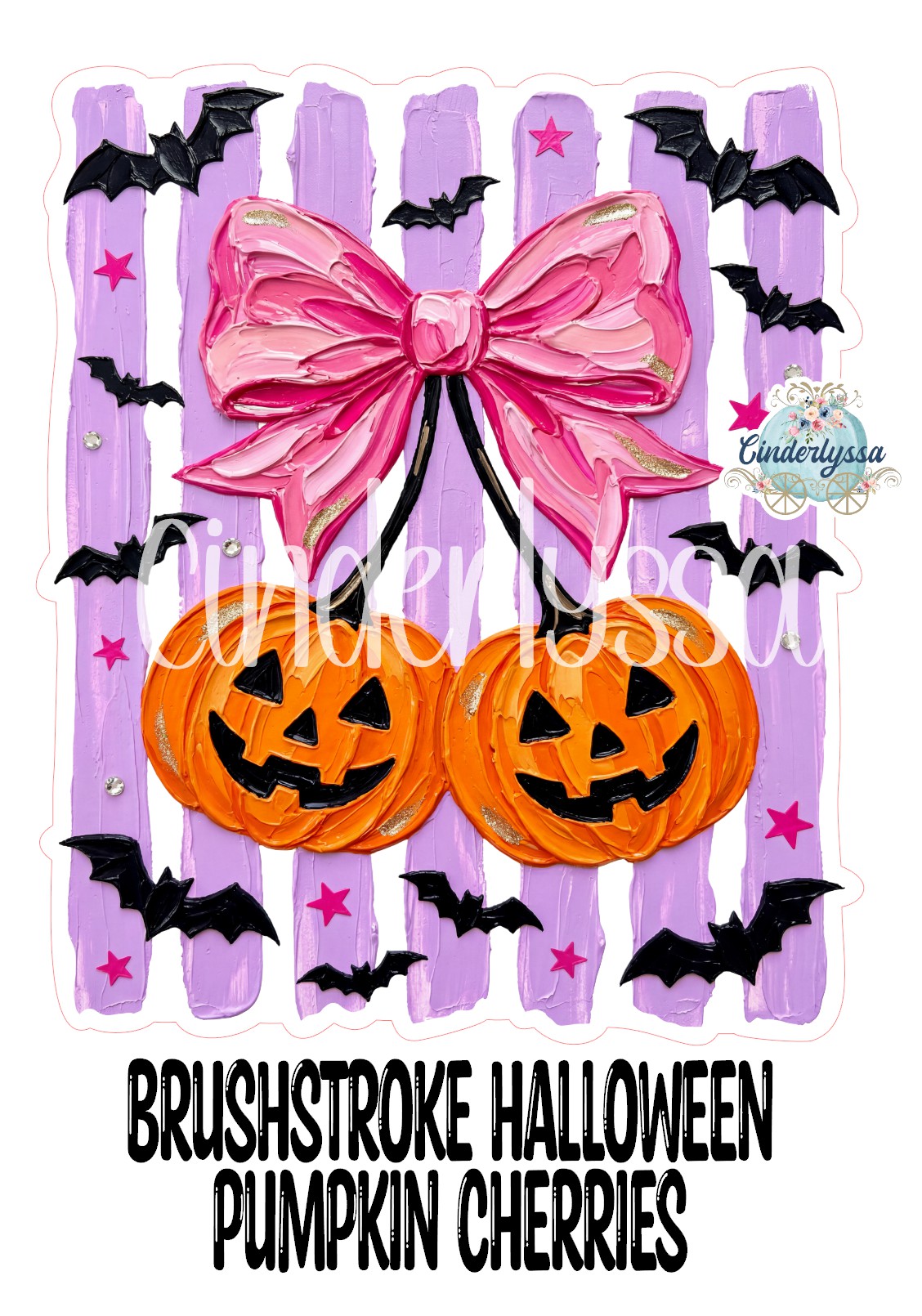 Brushstroke Halloween Pumpkin Cherries Cardstock Silicone Mold, Aroma Bead Molds, Premium Cardstock Images