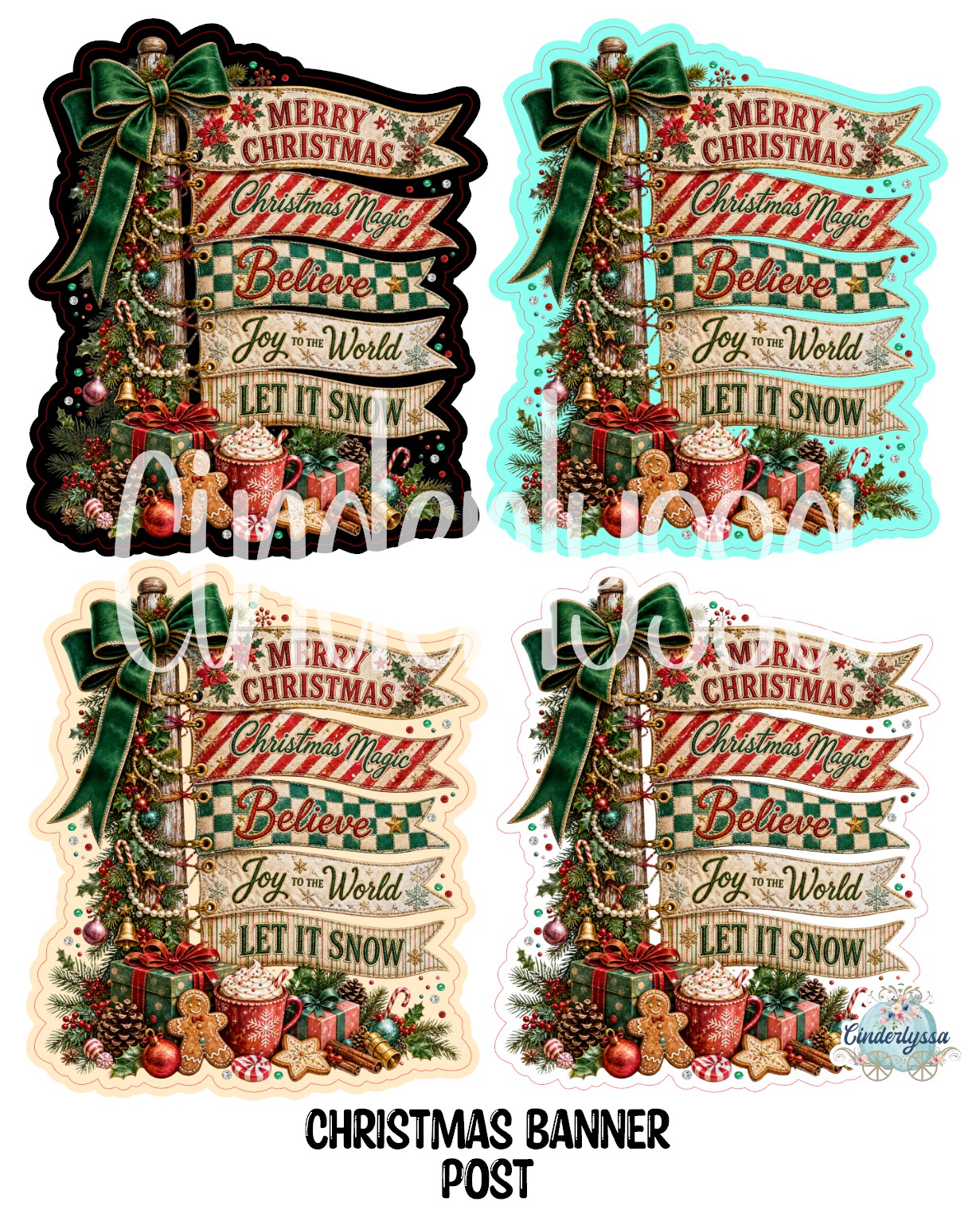 Christmas Banners Post Cardstock Silicone Mold, Aroma Bead Molds, Car Freshies, Premium Cardstock Images